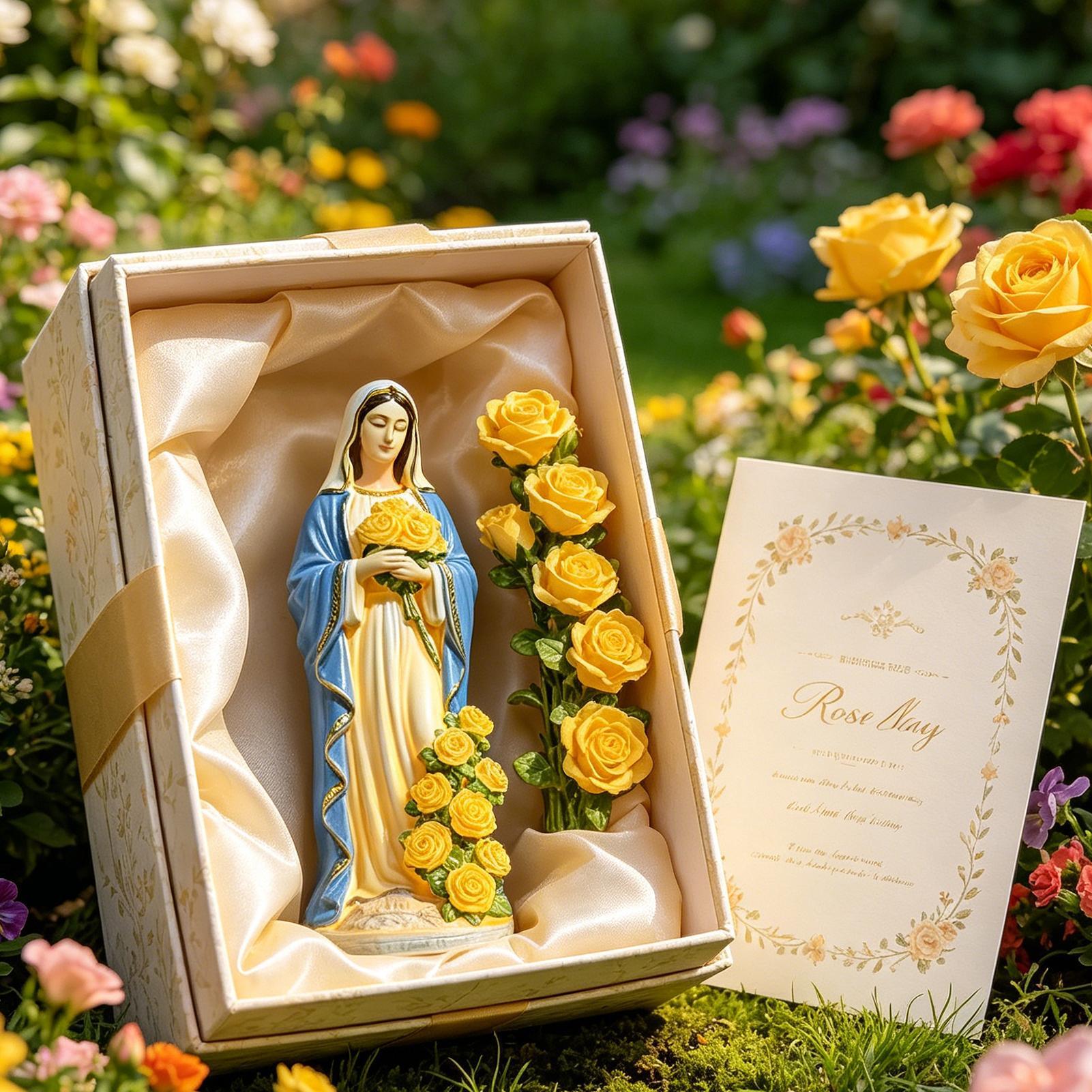 Outdoor Lighting For Backyard - Statua Matki Boskiej zasilana energią słoneczną,