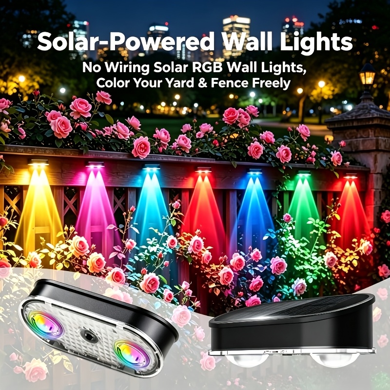 Outdoor Lighting For Fence - Lampa solarna RGB do ogrodzenia IP44,