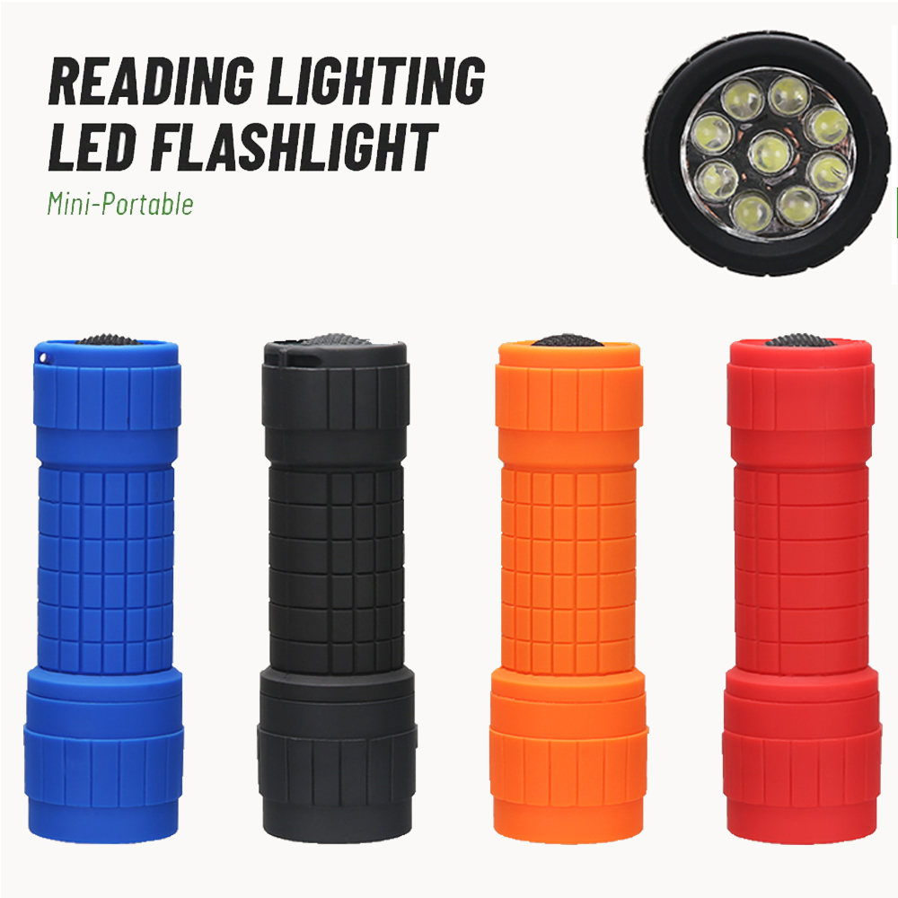 Outdoor Lighting Portable - Mini Przenośna Latarka z Dziewięcioma Diodami