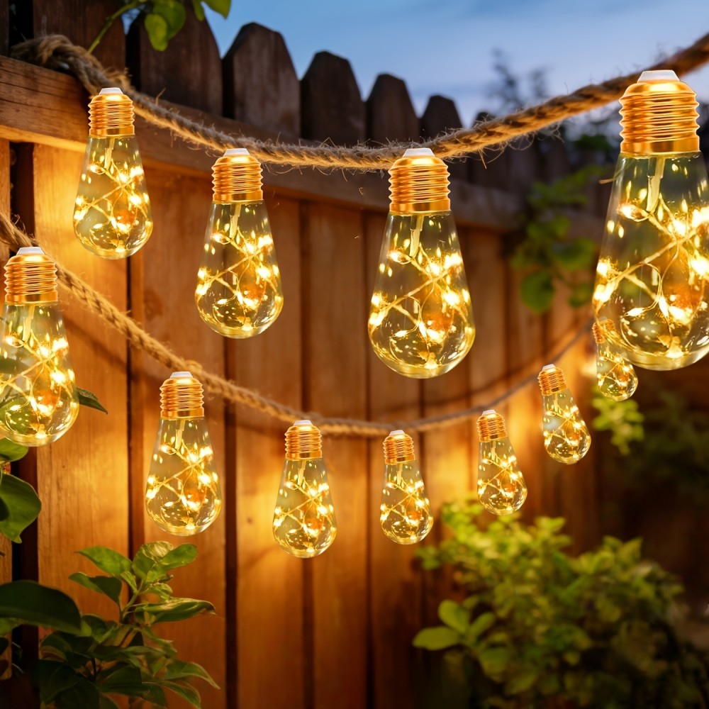 Outdoor Lighting For Fence - 10/20 LED Zewnętrzna Solarna Lampka Sznurkowa,