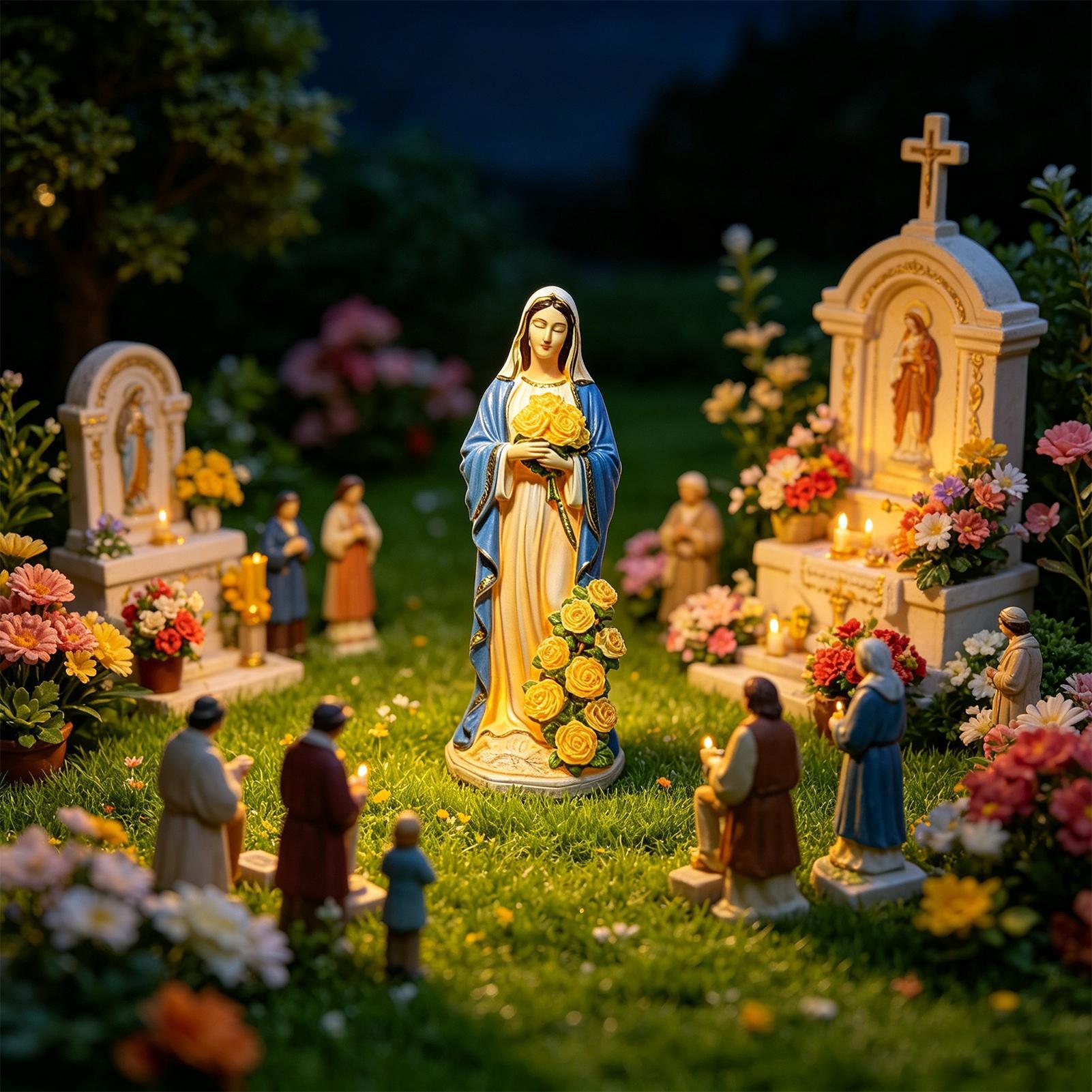 Outdoor Lighting For Backyard - Solarna Statua Matki Boskiej do Ogrodu,