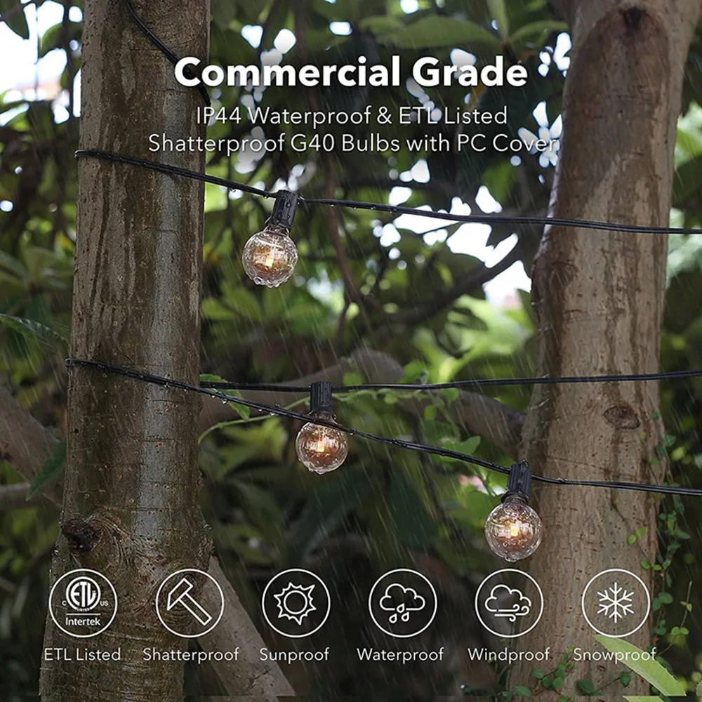 Lampki sznurkowe G40 8M/15M, 2 – Outdoor Lighting For Backyard recenzja i cena